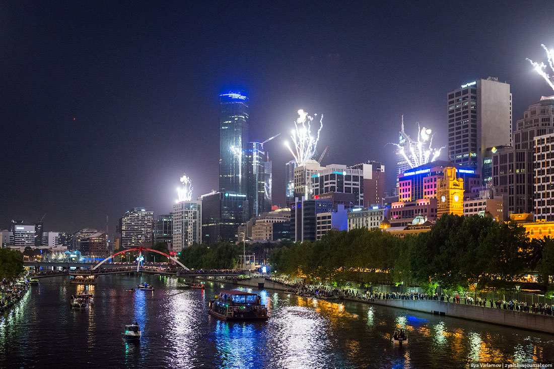 Новогодний фейерверк в Мельбурне 