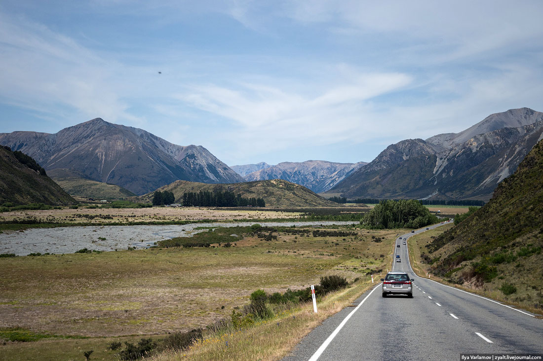 Дорога к восточным озёрам. Новая Зеландия 