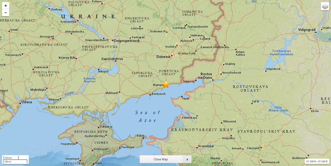 На юго-востоке Украины произошло землетрясение