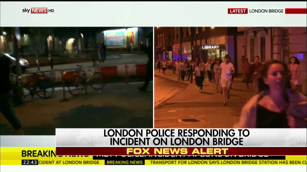 Микроавтобус наехал на людей на Лондонском мосту (возможно, это теракт)